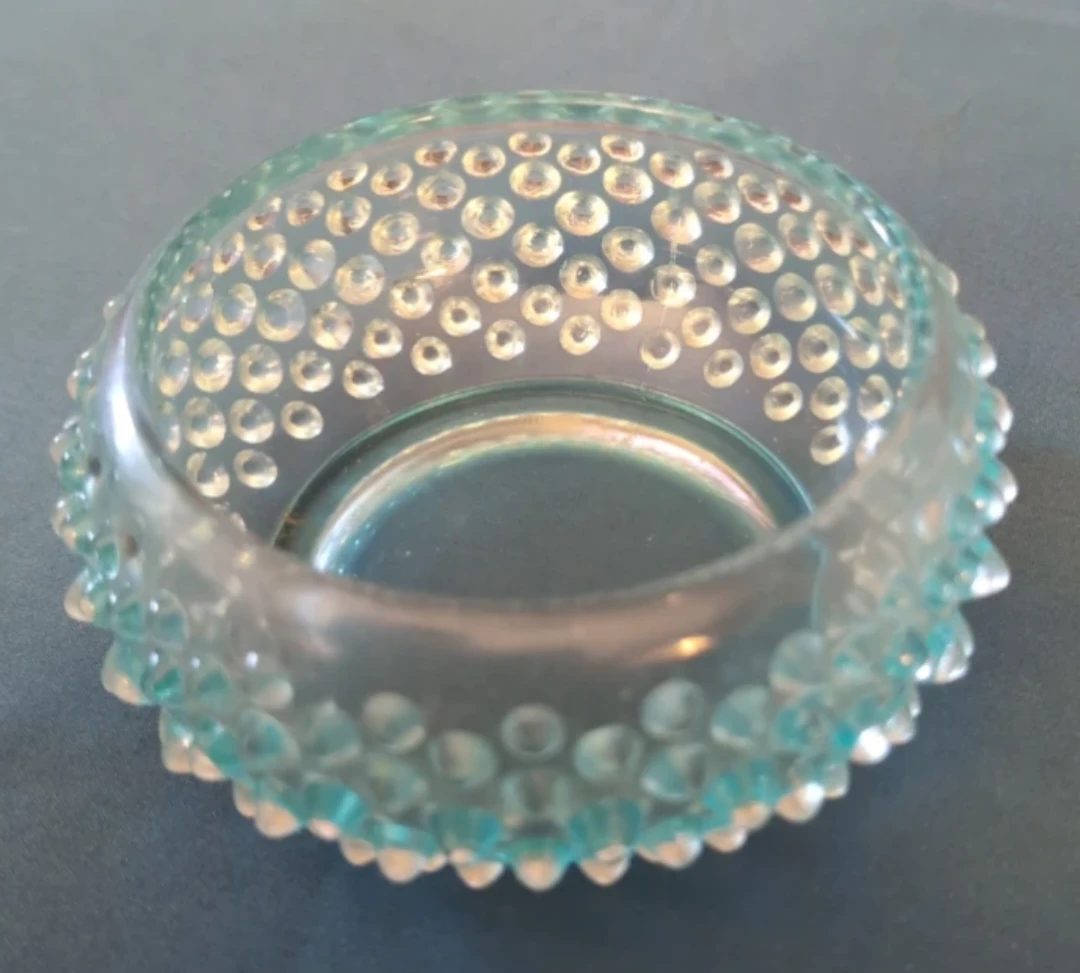 Vintage Blue Hobnail Glass Covered Candy Dish - photo 4