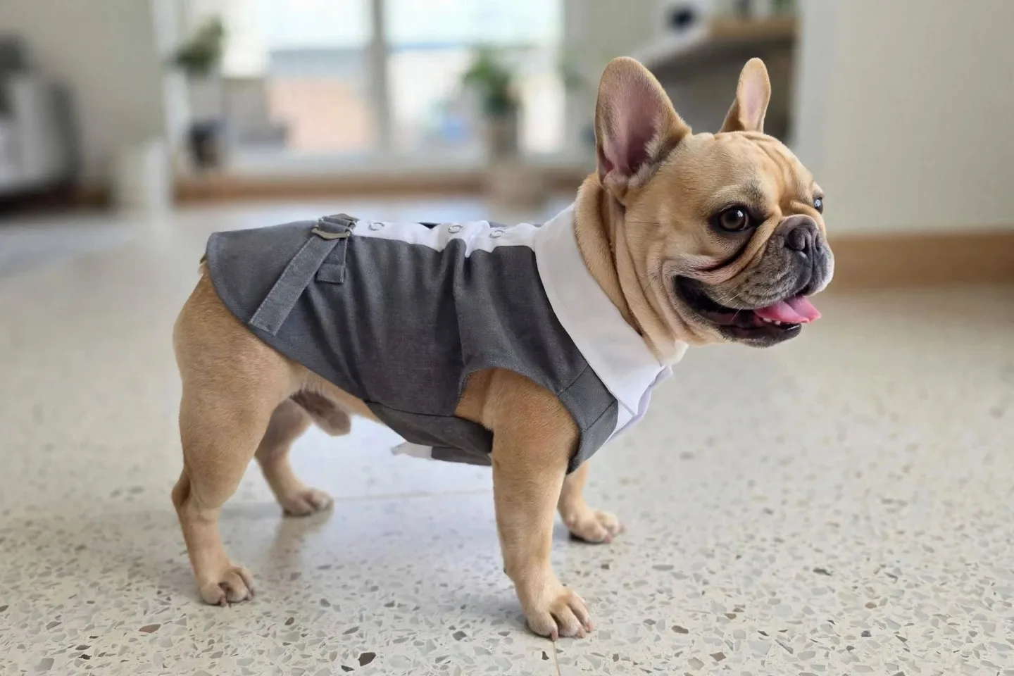 Dog formal grey suit vest - photo 3