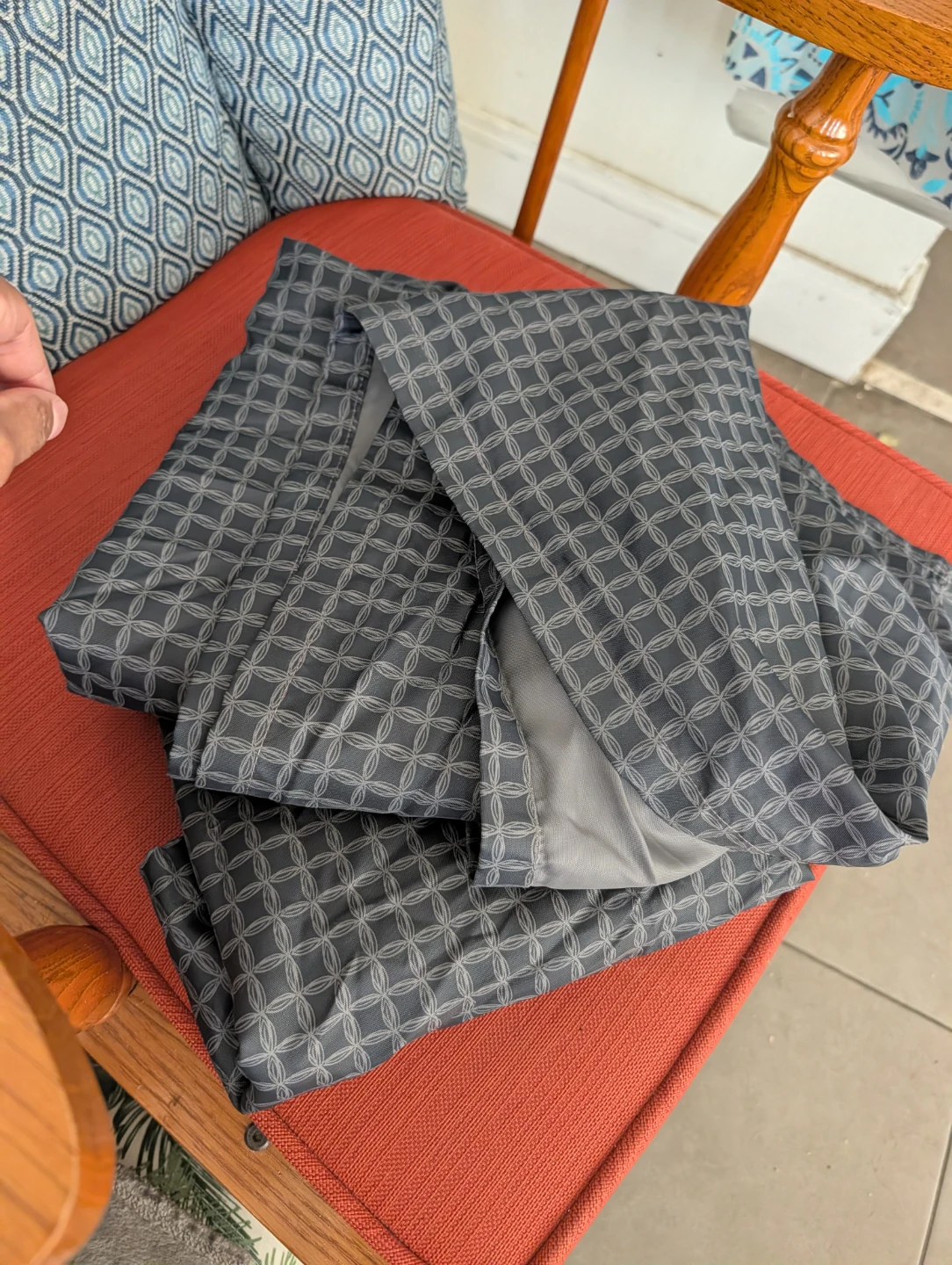 Two - Fabric  Shower Curtains with two sets of metal Rings - photo 3