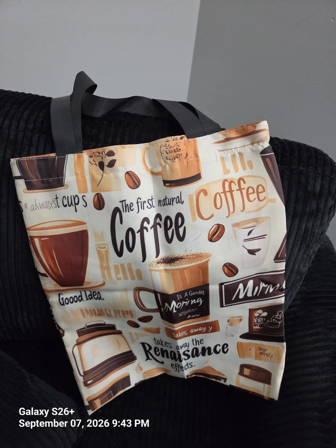 Coffee Themed Tote Bag