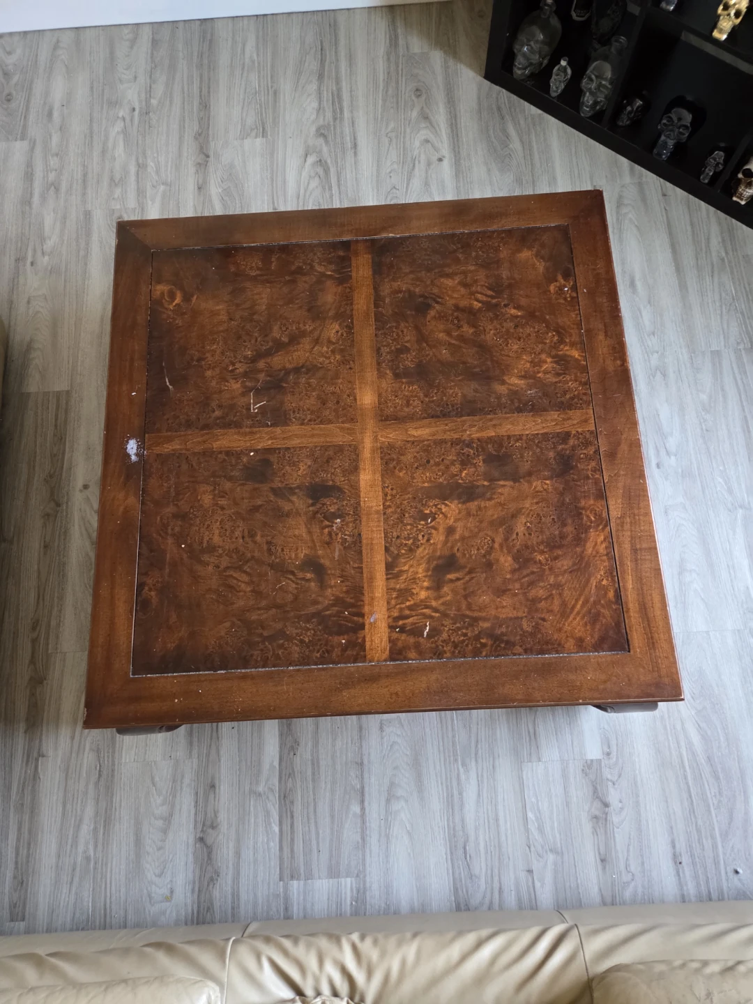 Large Square Wooden Coffee Table - photo 2