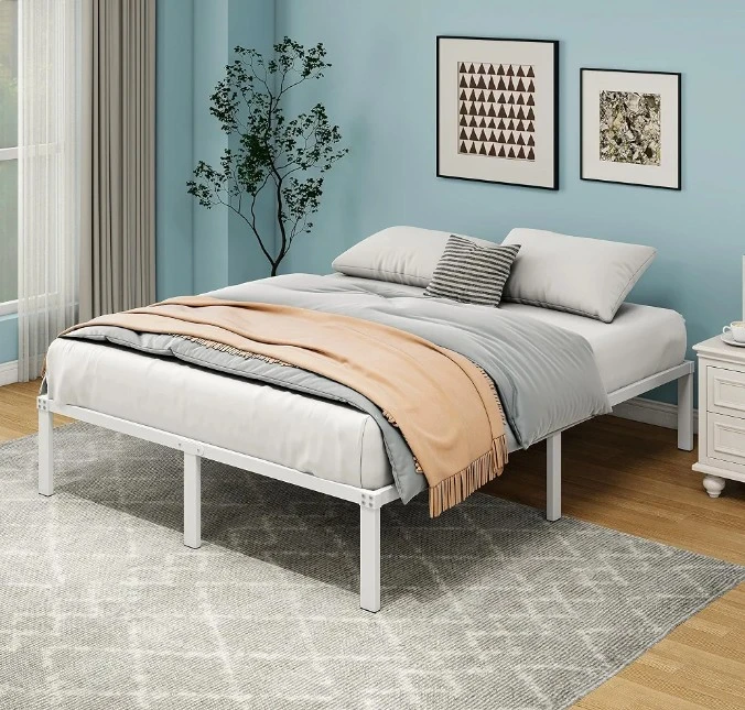 White Metal Queen Bed Frame - photo 2