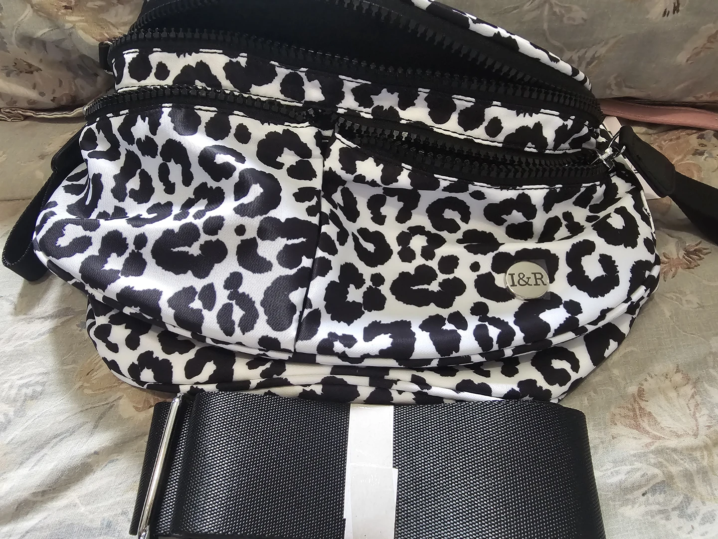 Iris & Rainbow Leopard Print Crossbody Bag