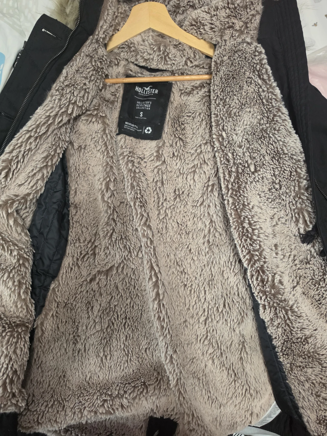Hollister Black Parka Jacket Size Small - photo 2