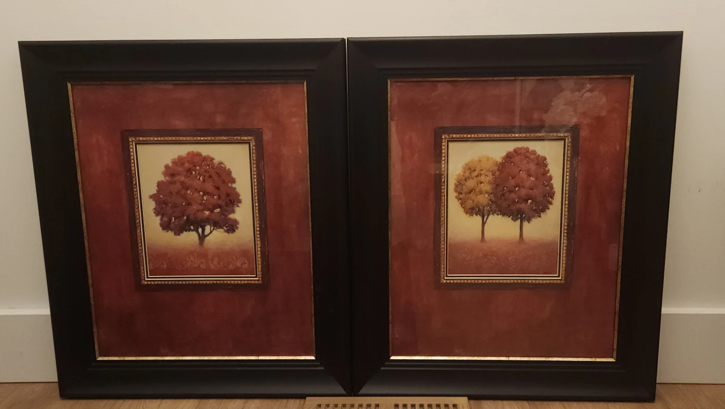 Decor - Set of 2 - Framed Pictures of Trees