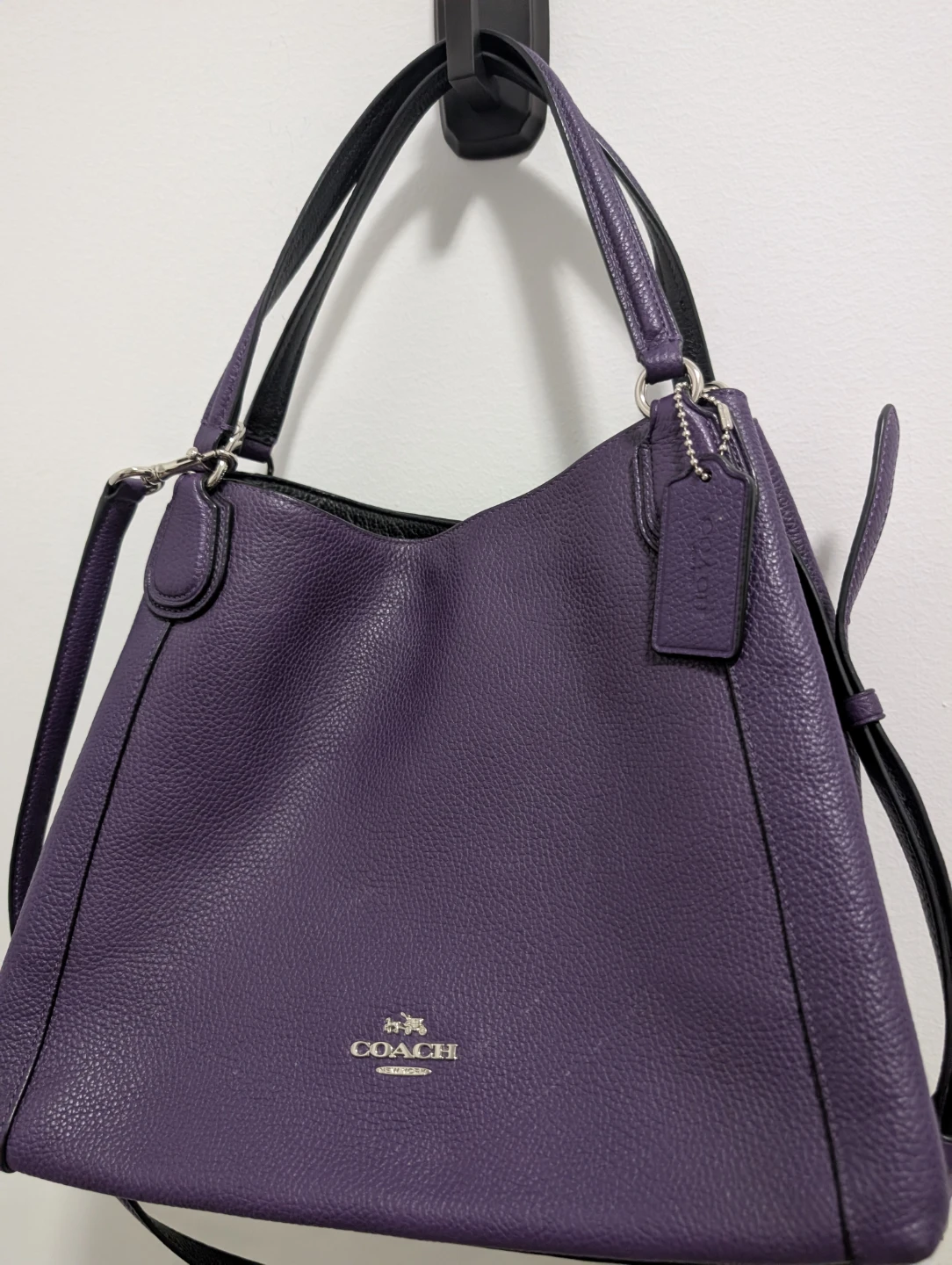 Coach Purple Pebble Leather Handbag - photo 4
