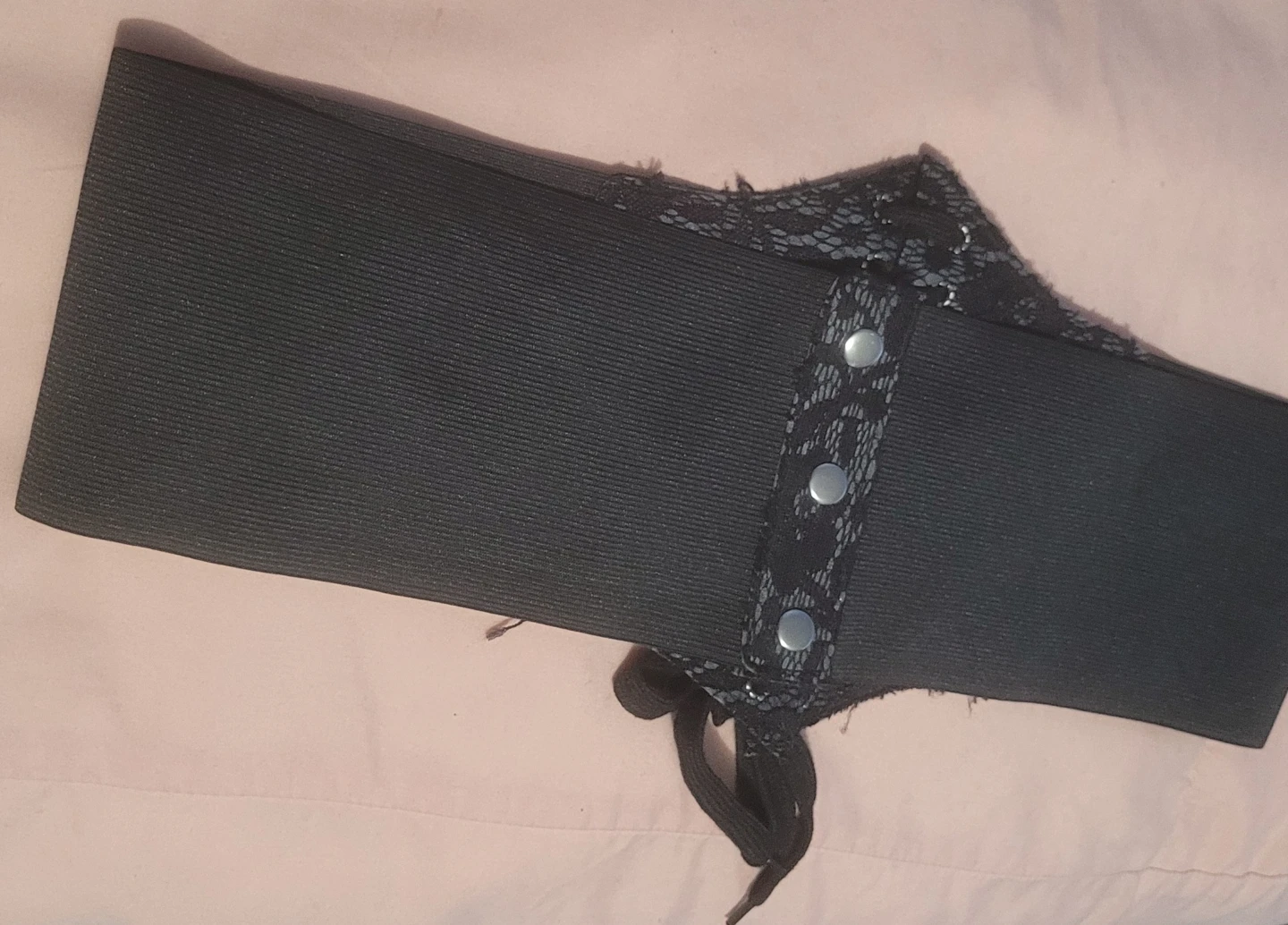 Black lace corset-style waist belt - photo 2