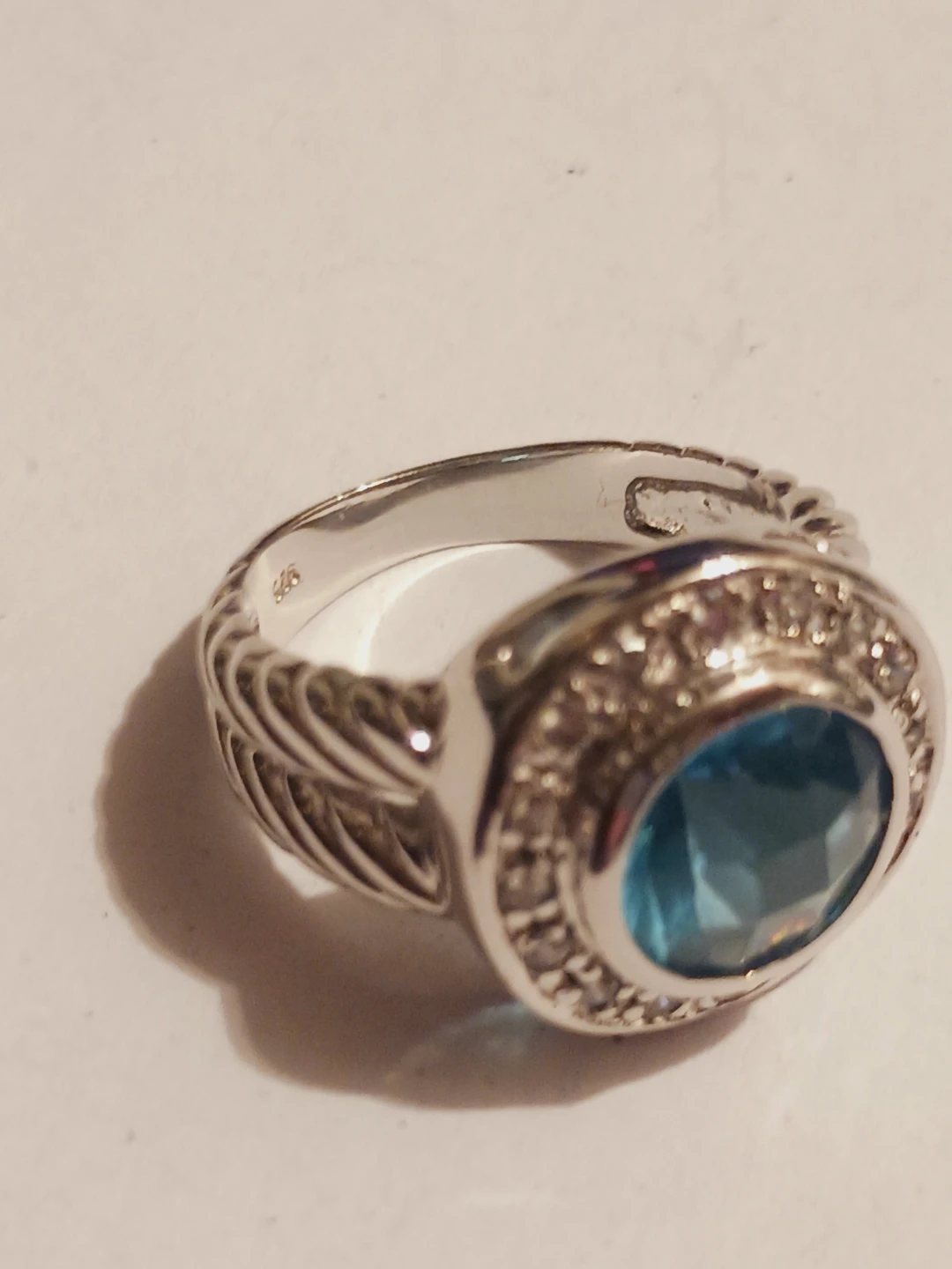 Gorgeous Sterling Silver 925 Blue Topaz Ring.8. - photo 3