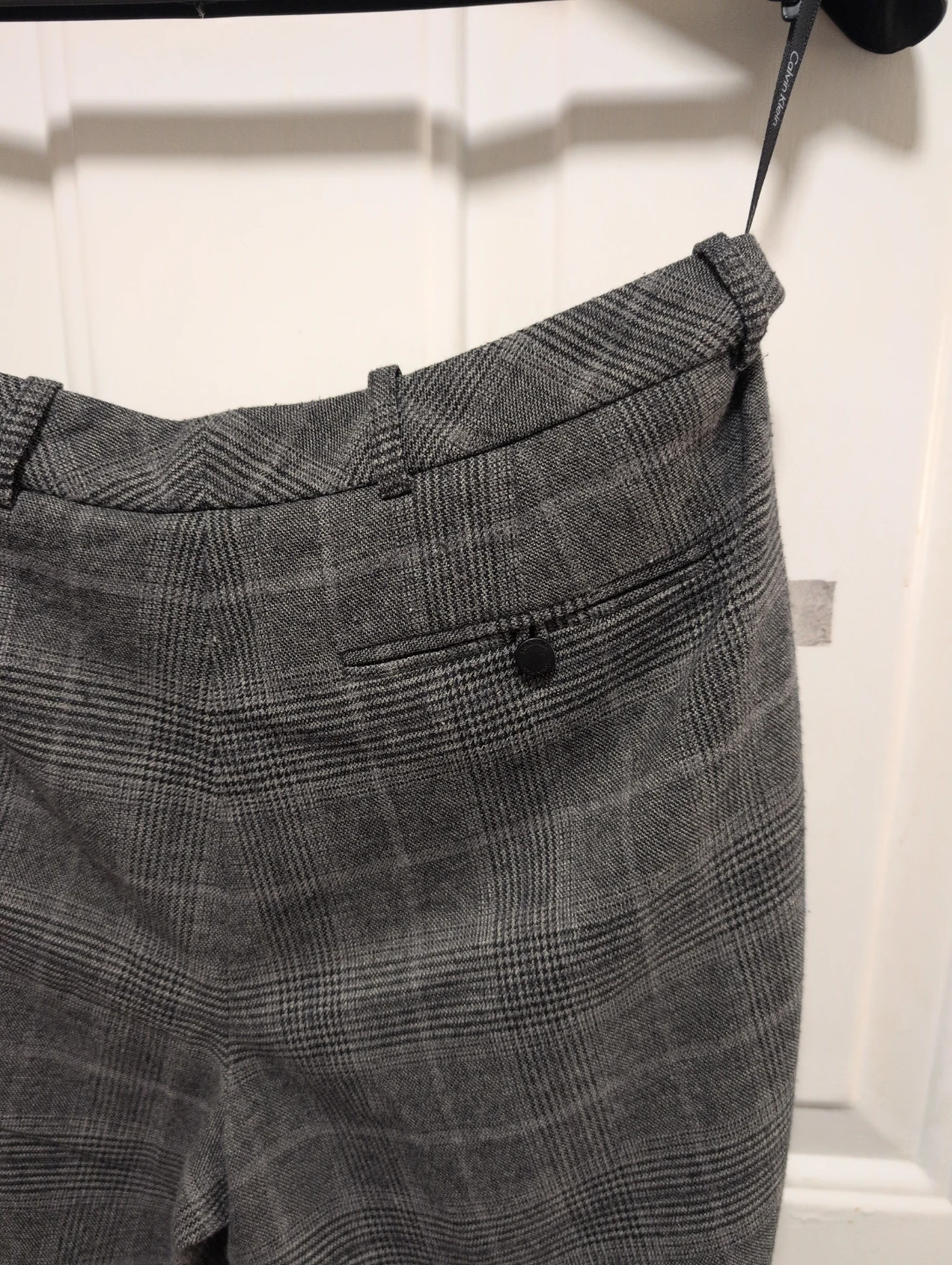 Calvin Klein Grey Plaid Trousers - photo 5