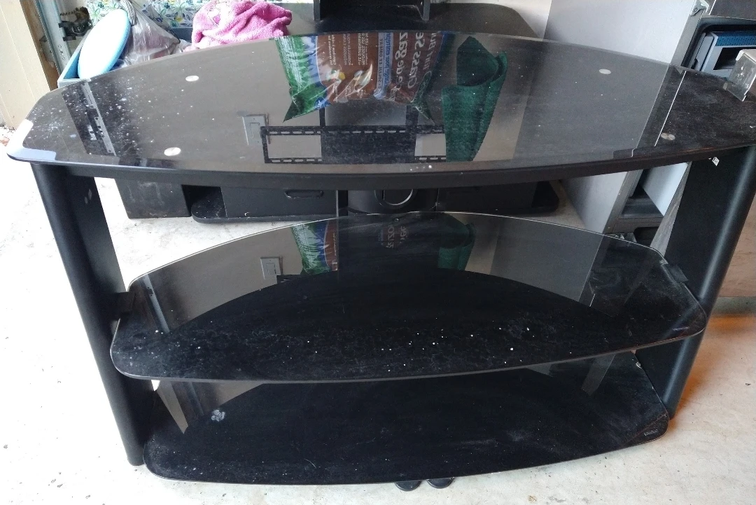 Black Glass TV Stand