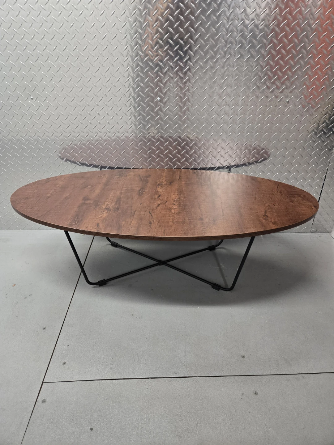 Mid Century Modern Oval Walnut Coffee Table