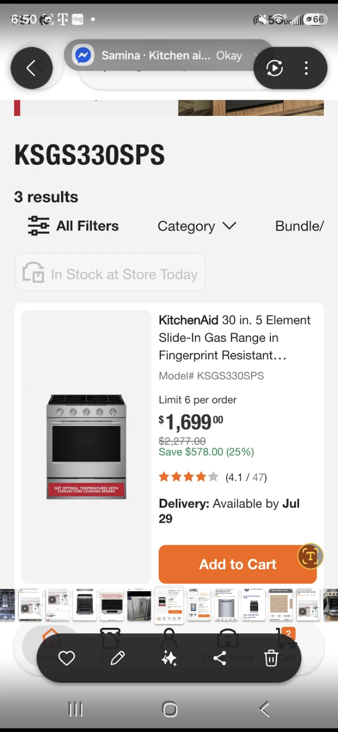 KitchenAid 30 in. Slide-In Gas Range KSGS330SPS - photo 3
