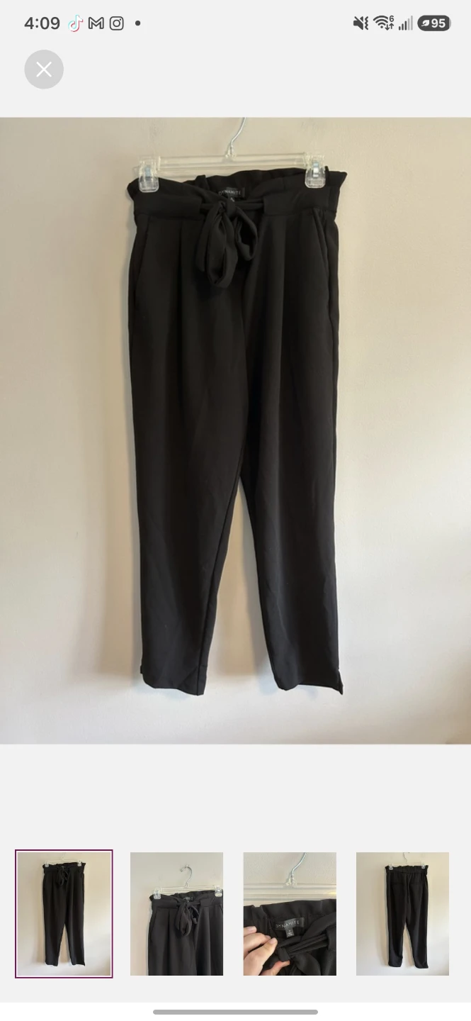 Dynamite Paperbag Waist Trousers - Black