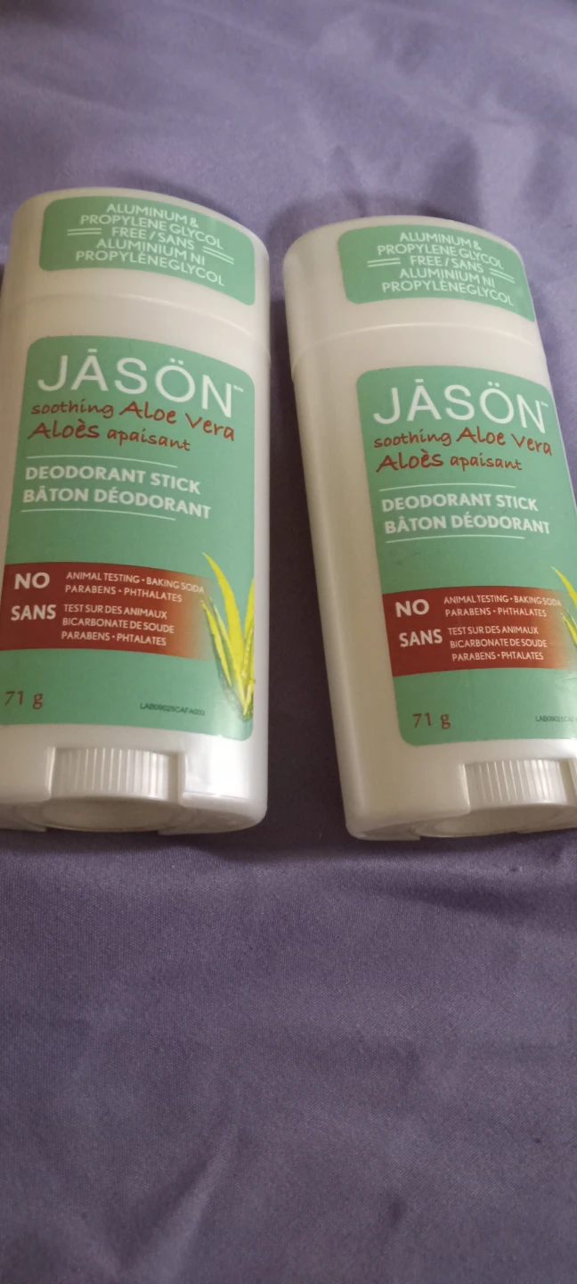 2 JASON Soothing Aloe Vera Deodorant Sticks