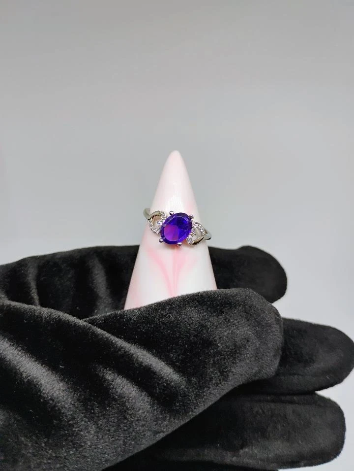 Purple Love Symbol 925 Silver Ring