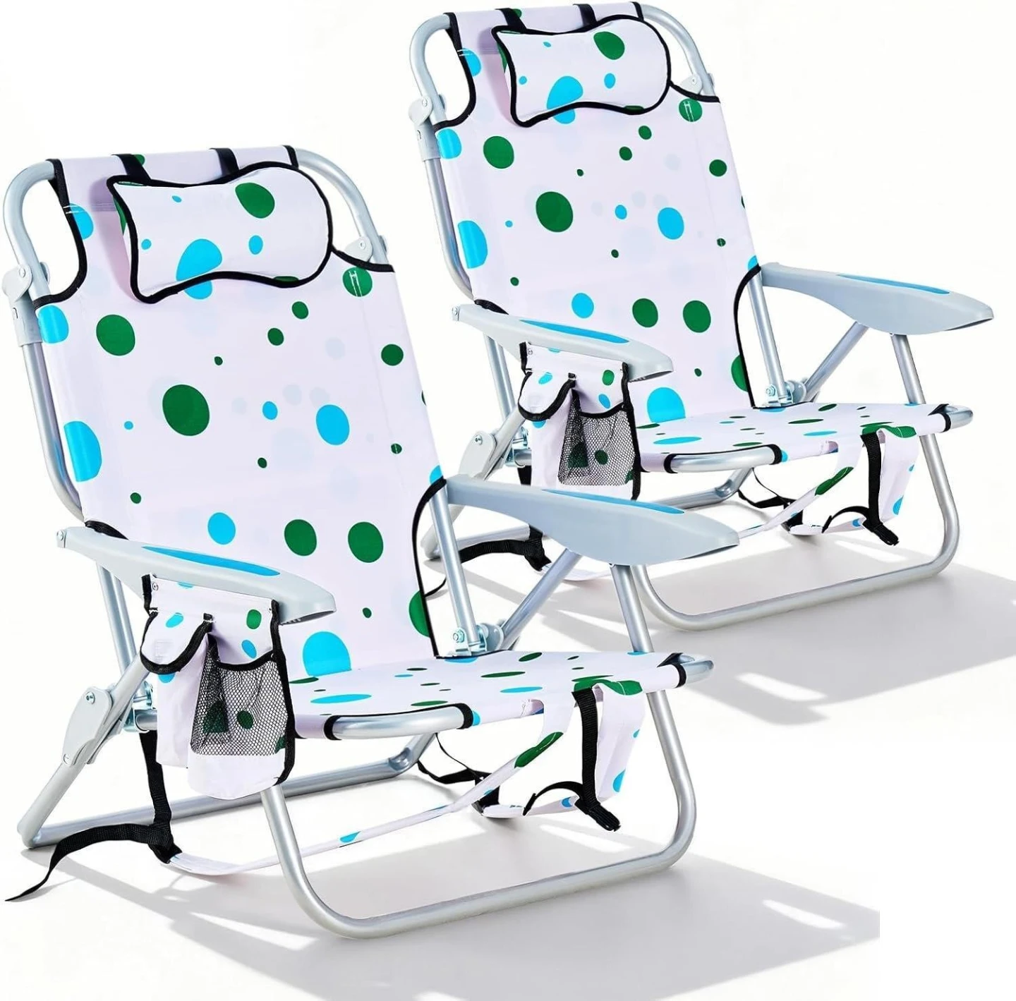 Two 2 Portable Backpack Beach Chairs - photo 2