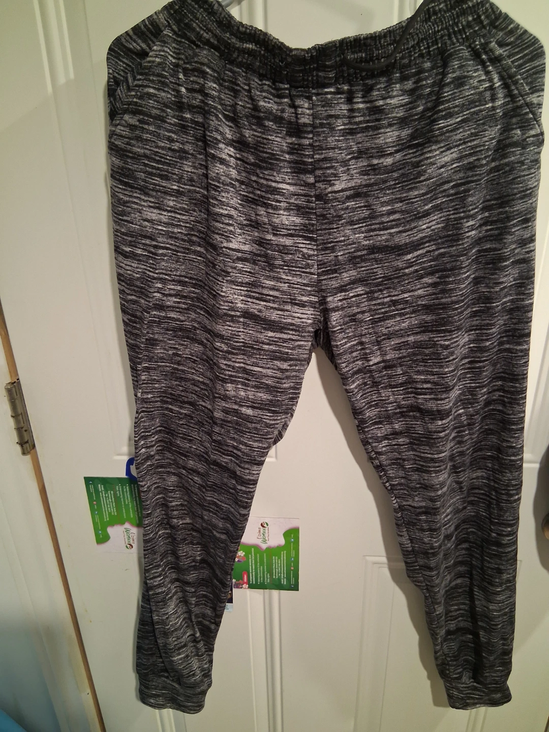 Black and white marled joggers