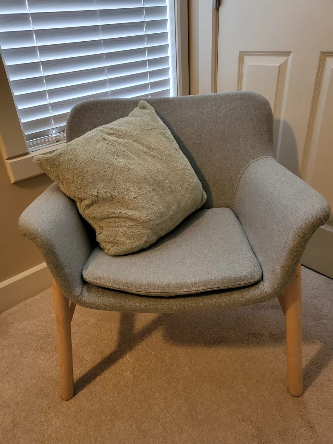 Modern Grey Fabric Accent Chair - photo 2