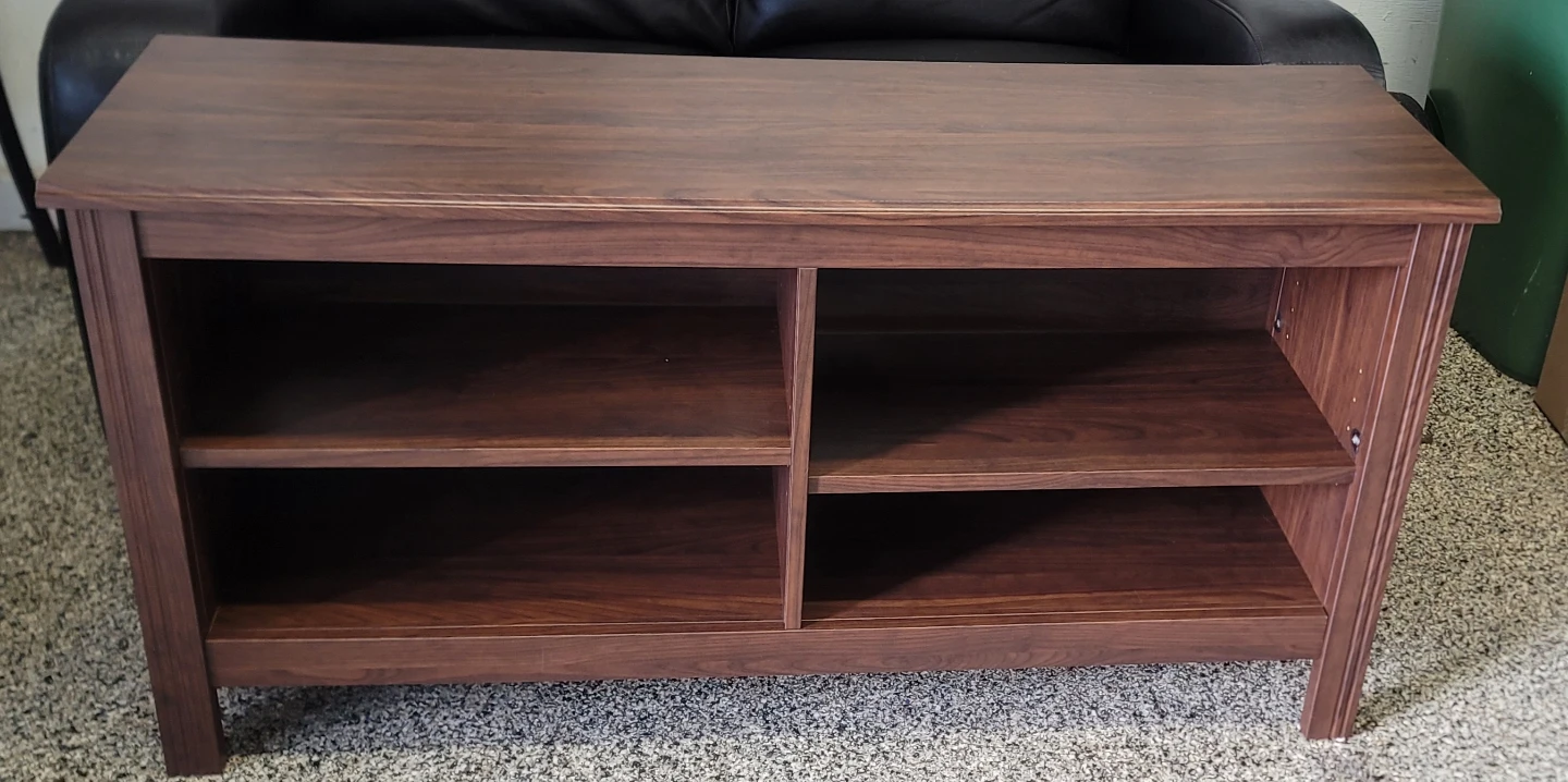 Dark wood console table or media stand
