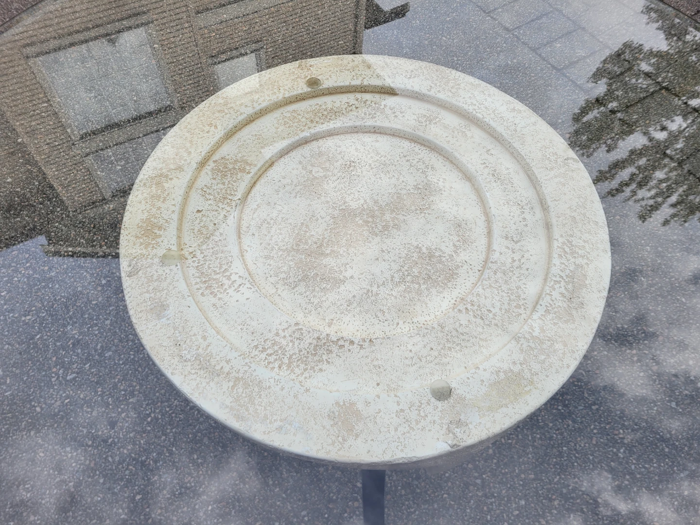 48" Round Glass Top Dining Table – Cast Stone Look Urn Base - photo 5