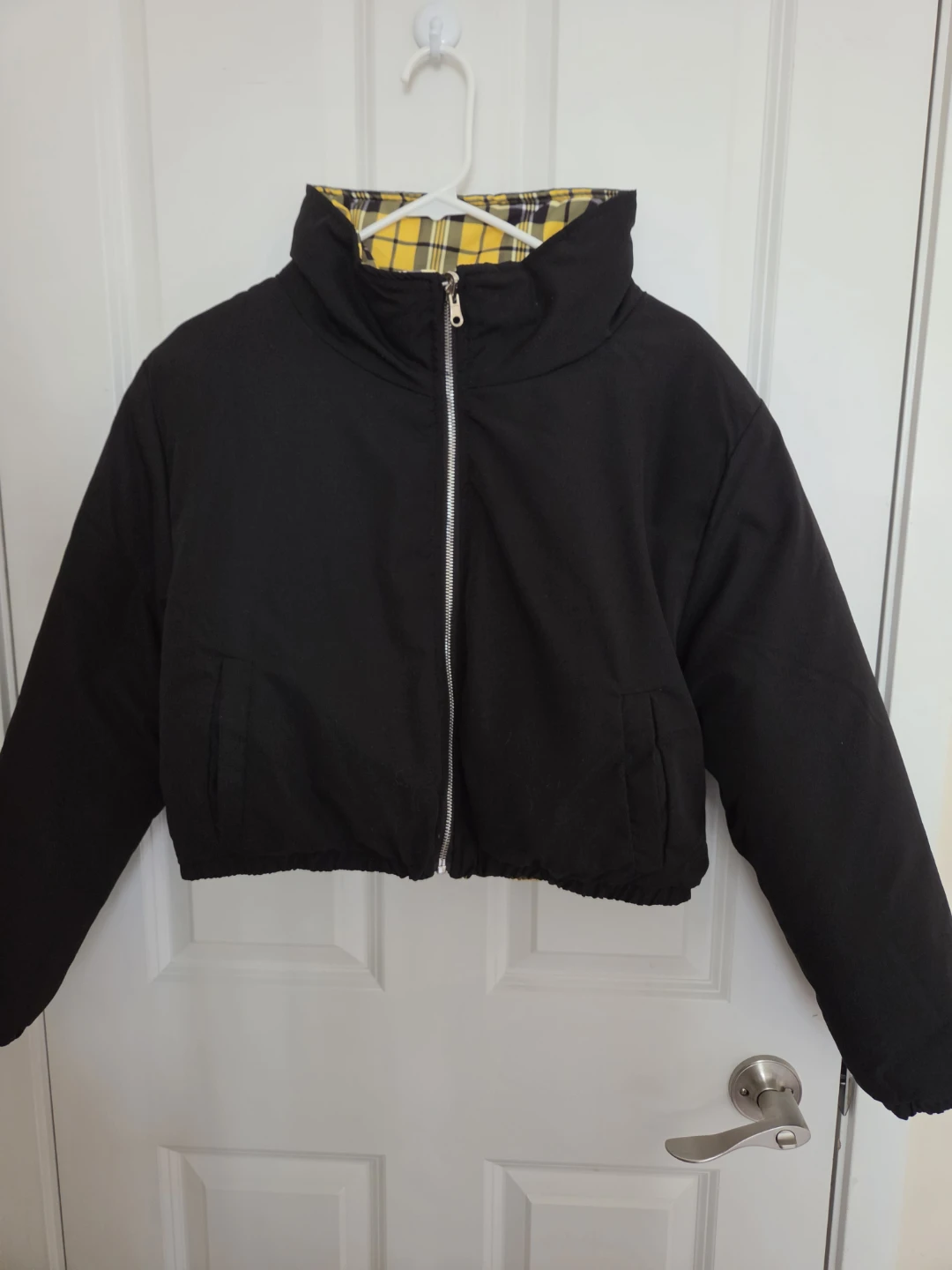 Reversible Plaid Puffer Jacket