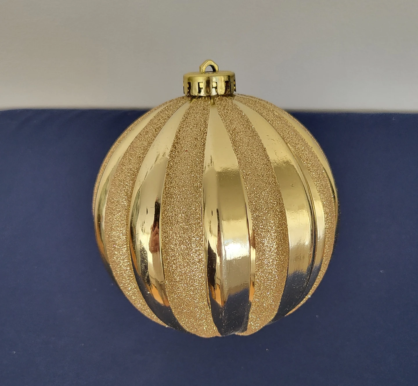 Large Gold Glitter Christmas Ball Ornament (3 available)
