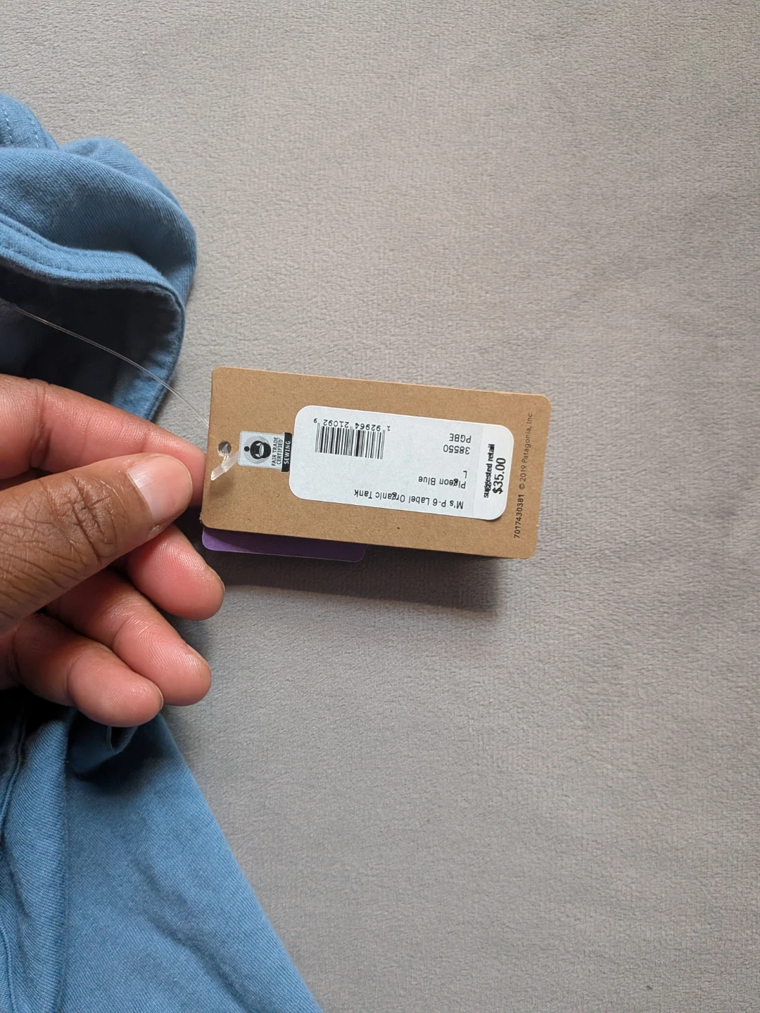 Patagonia Women's Organic Cotton Tank Top - Pigeon Blue - Size L - photo 5