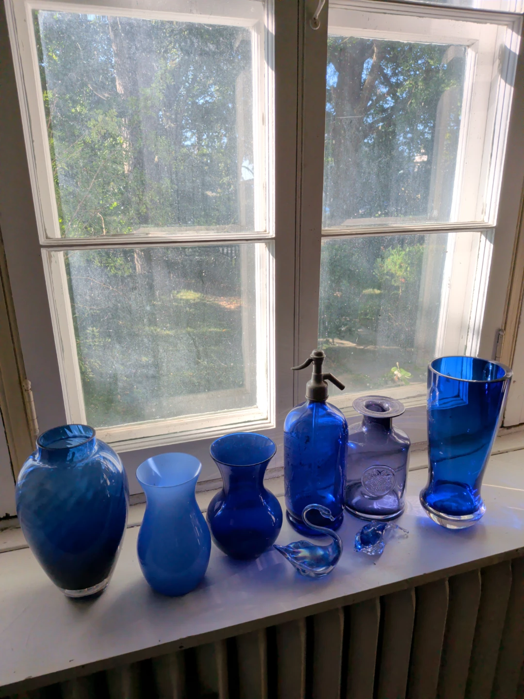 Collection of Assorted Blue Glass Decor