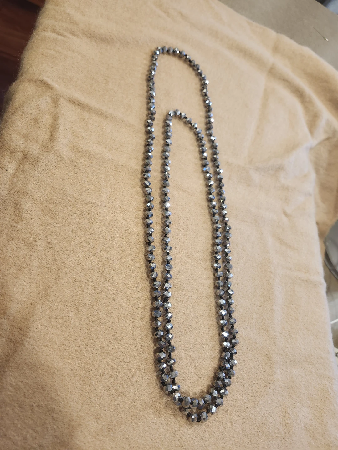 Long Grey Beaded Necklace - photo 2