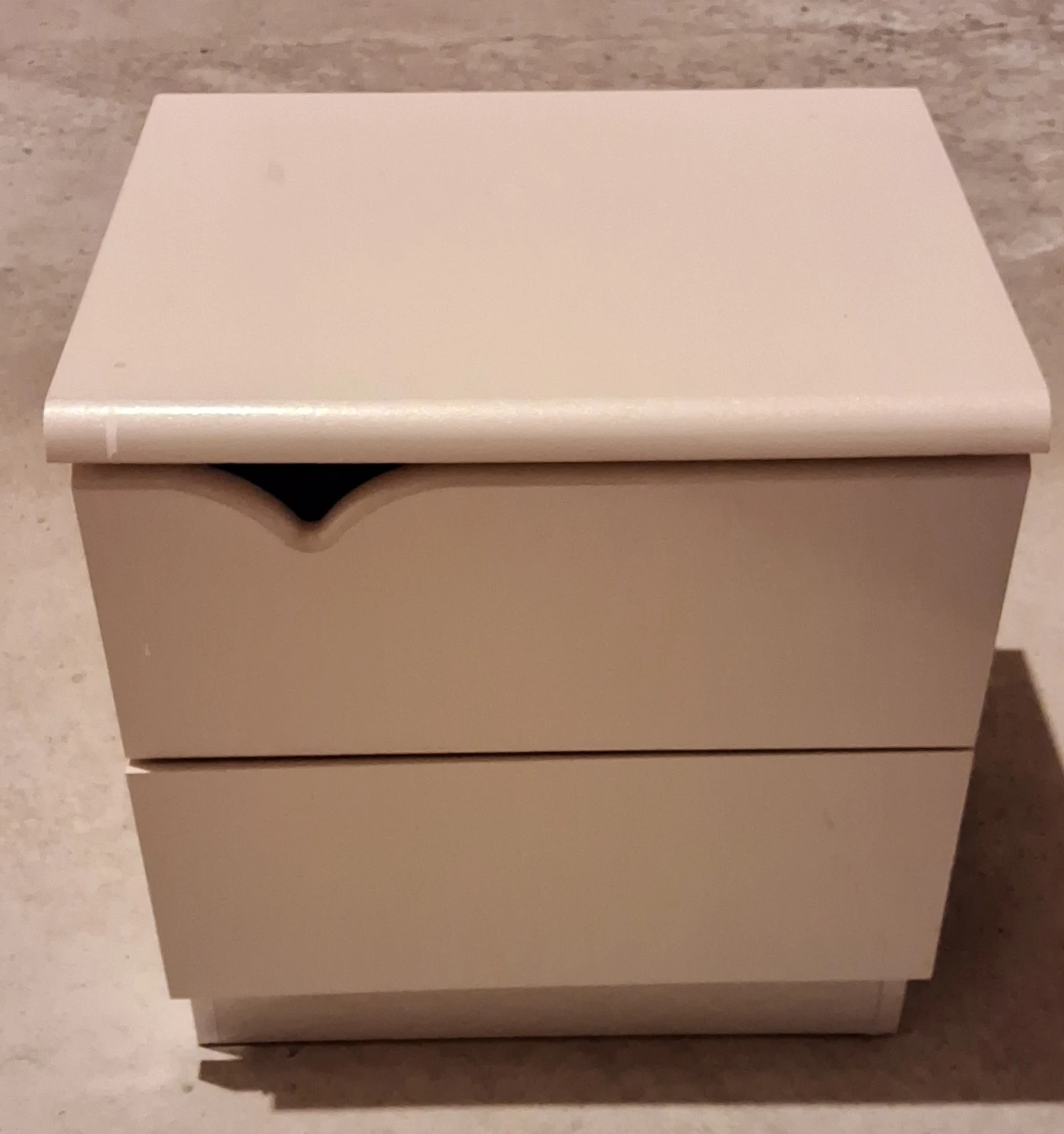 Beige 2-Drawer Bedside Table