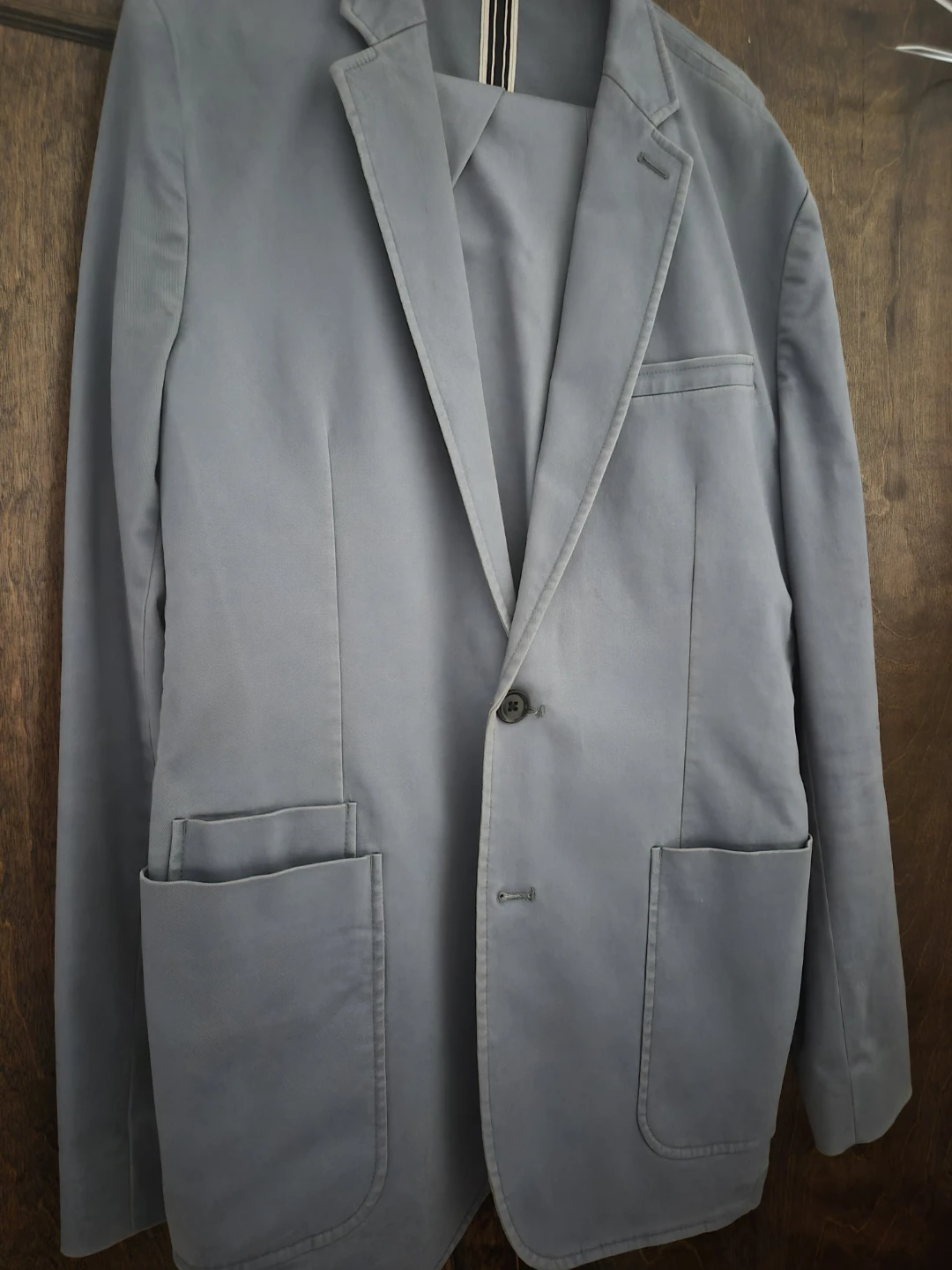 Express Light Blue Casual Cotton Suit Set - photo 5
