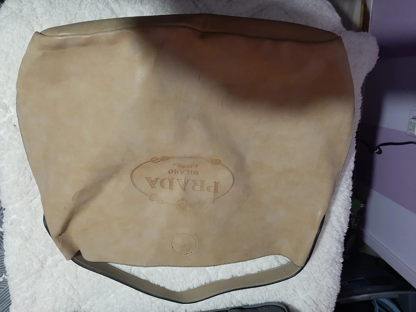 Prada Beige Suede Hobo Bag