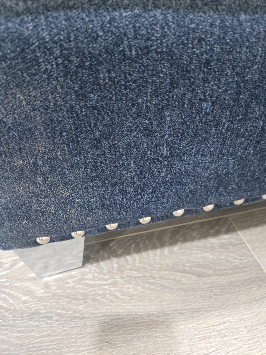 Blue Chaise Lounge with Studded Trim - photo 5