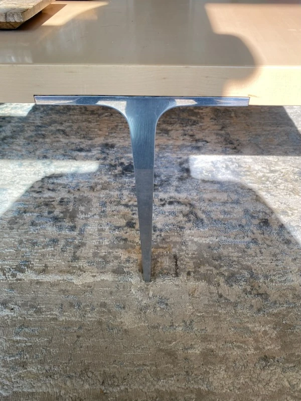 Modern Light Wood Coffee Table with Metal Legs - photo 3