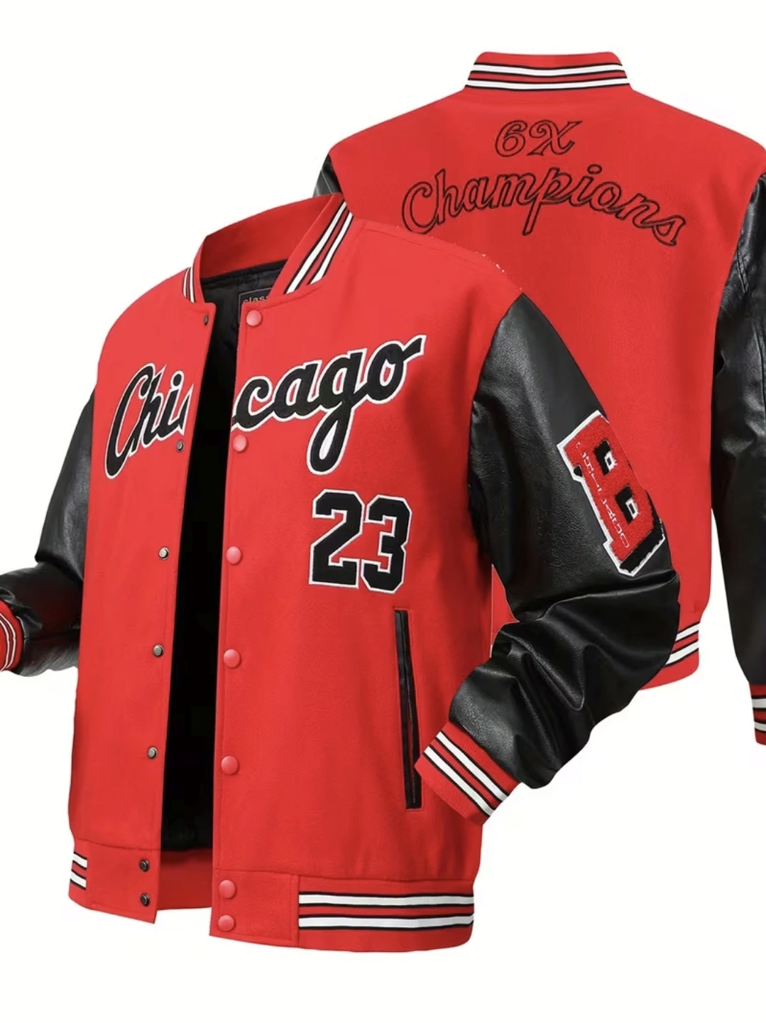 Chicago Bulls Michael Jordan #23 Varsity Letterman Jacket L *new - photo 2