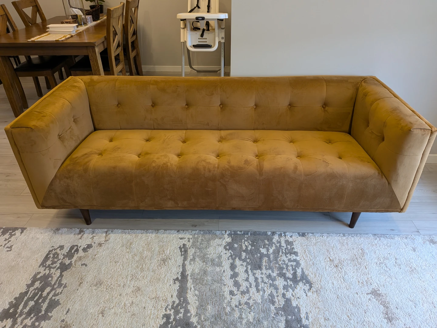 Structube brown velvet sofa