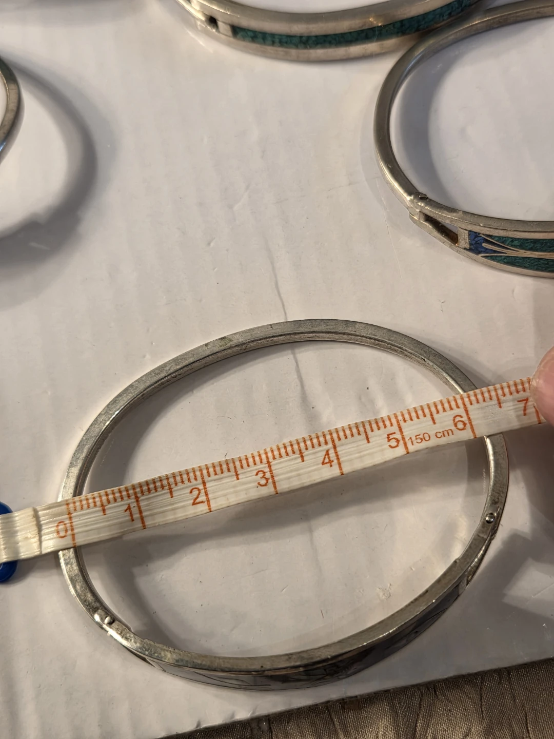Set of 7  silver plated Inlaid Bracelets - photo 5