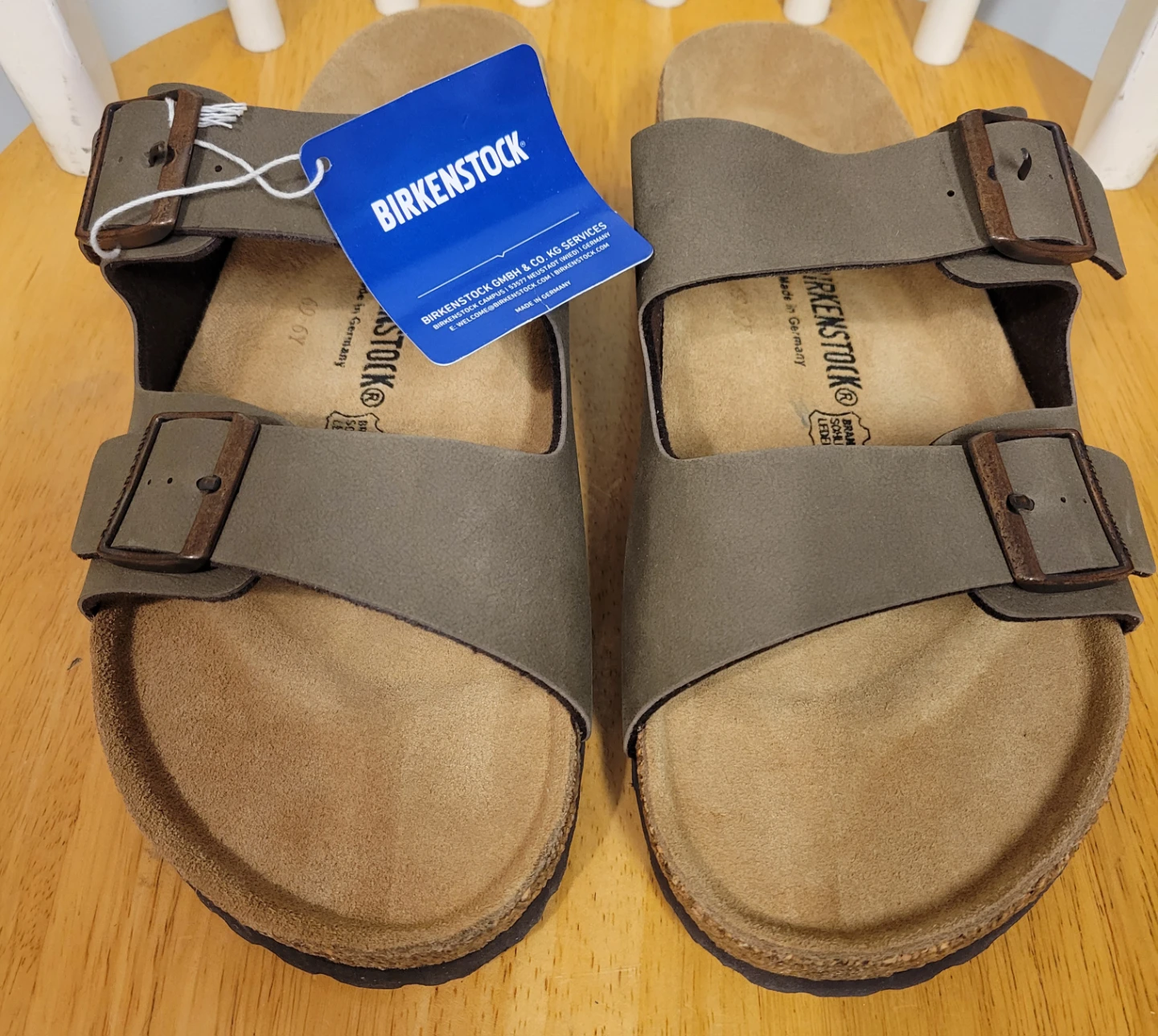 NEW Birkenstock Men's Arizona Stone Birkibuc Sandals Sz 45 / 12 - photo 2