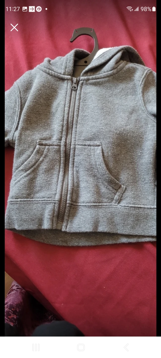 Grey baby zip-up hoodie🏈