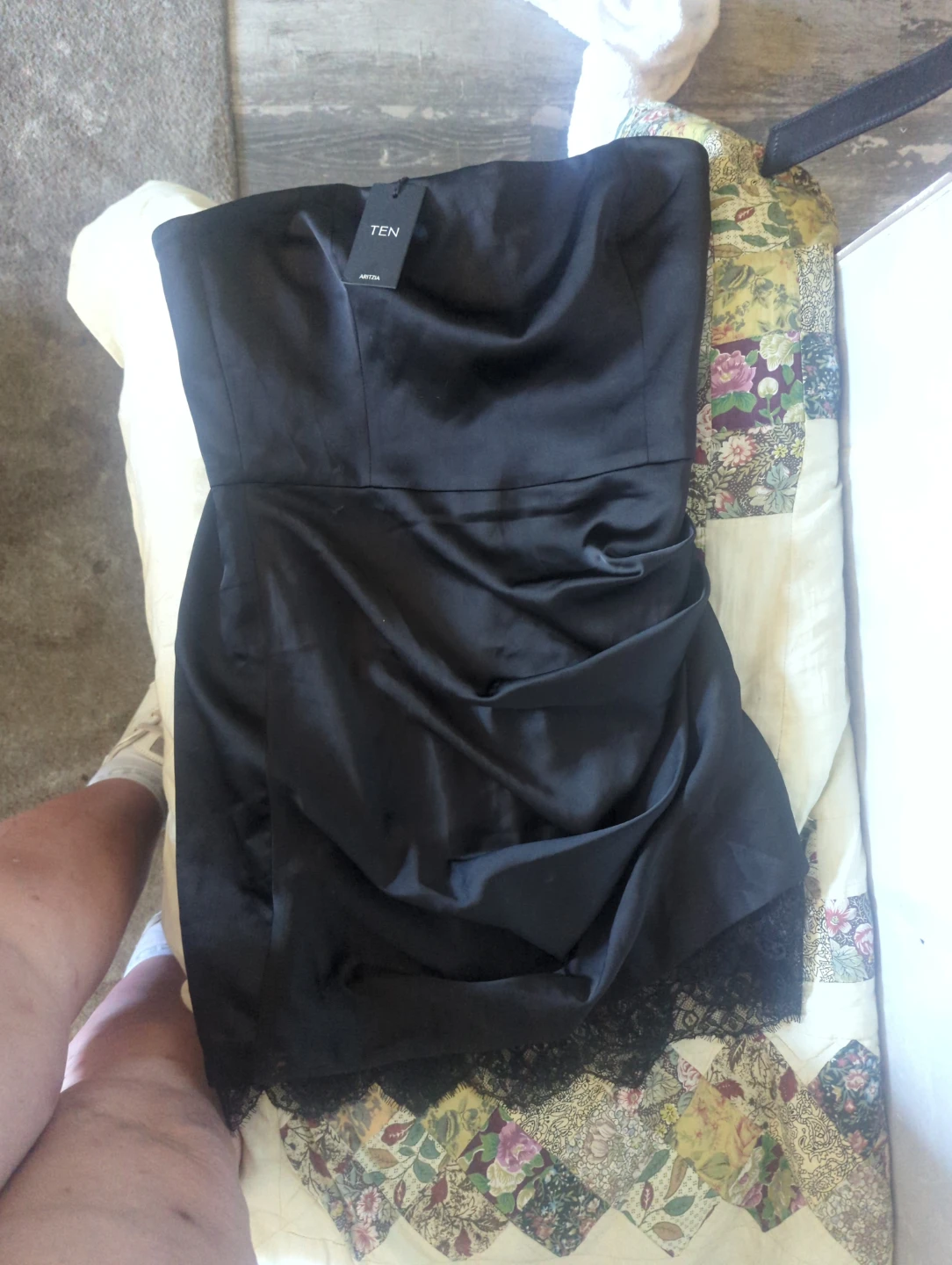 Aritzia Ten Black Strapless Dress