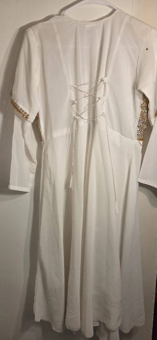 Shahid Fashion White and Gold Embellished Dress - photo 5
