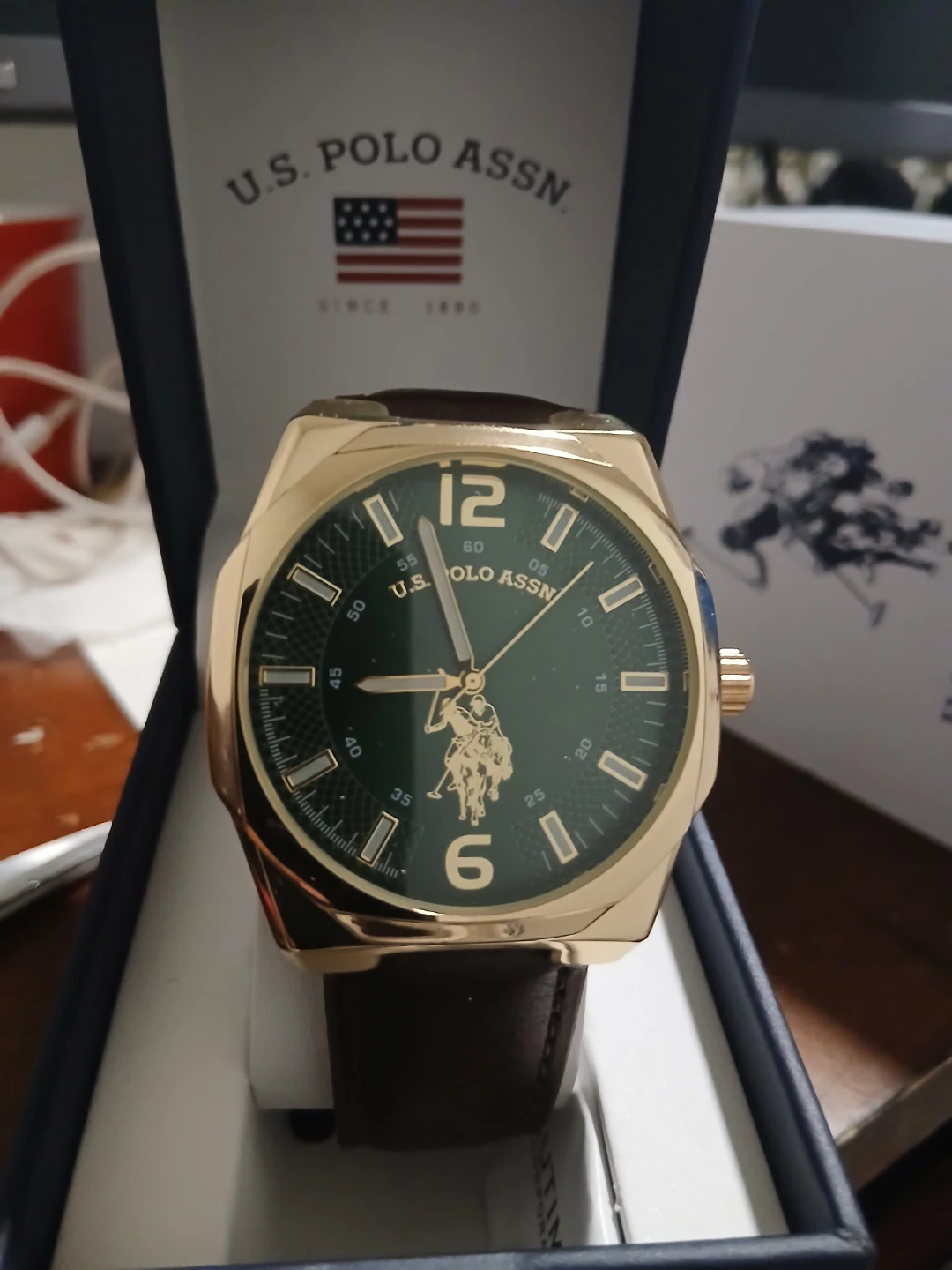 U.S. Polo Assn. Gold-Tone Watch with Brown Strap - photo 3