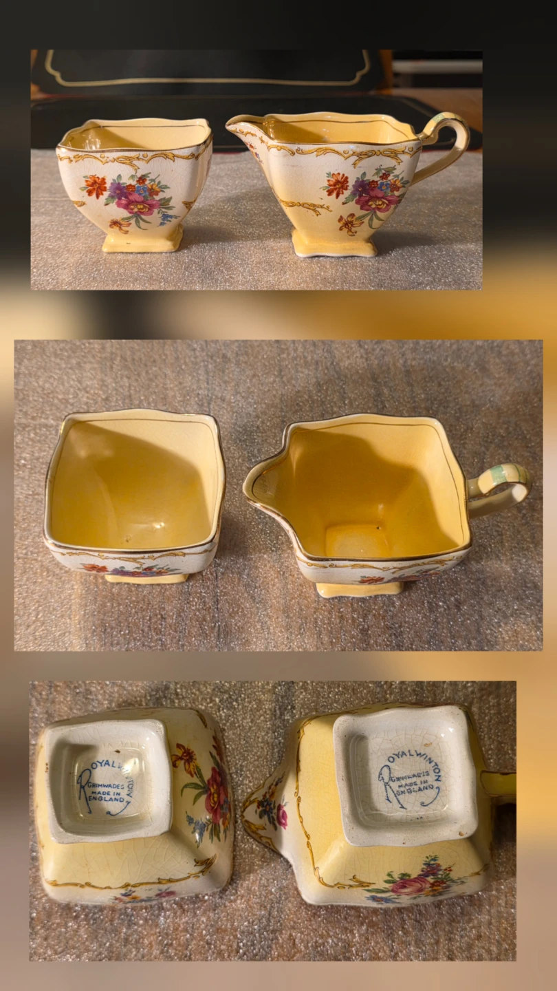 Vintage Royal Winton Grimwades Creamer and Sugar Bowl Set
