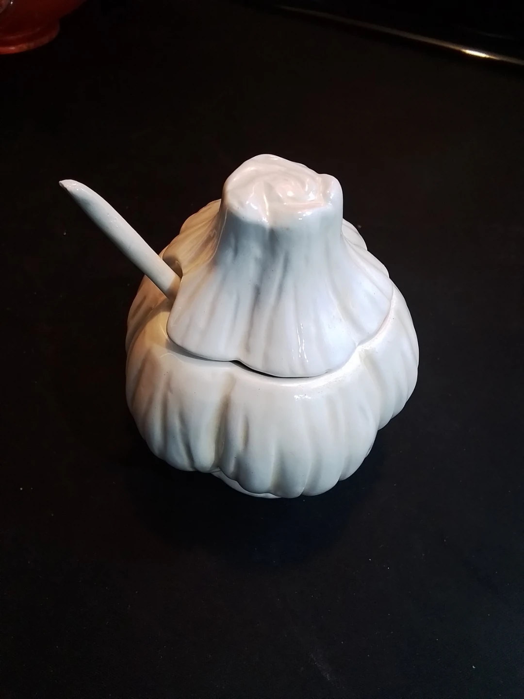 Vintage Mid-Century Ceramic Garlic Condiment Jar