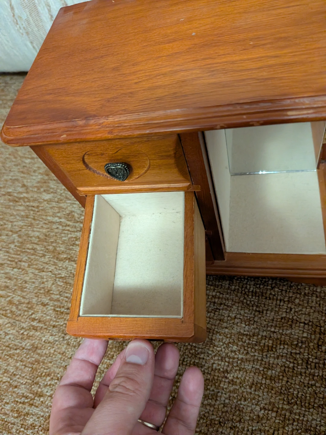 Wooden Jewellery Box with Side Compartment - photo 5