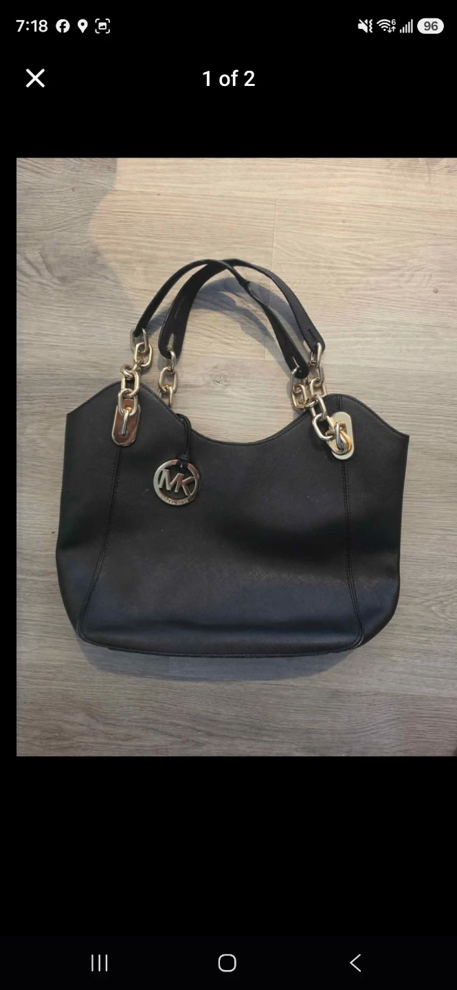 Michael Kors black tote bag