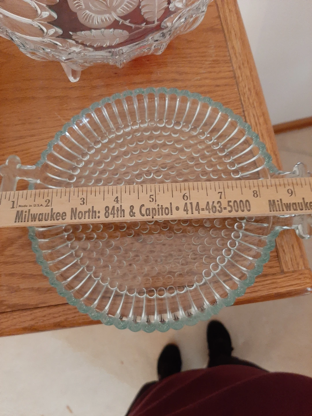 Vintage hobnail serving plate.   10" - photo 2