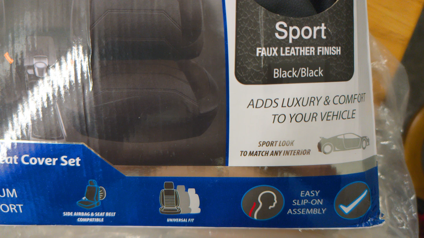 Sams 11-Piece Sport Faux Leather Auto Seat Cover Set - photo 3