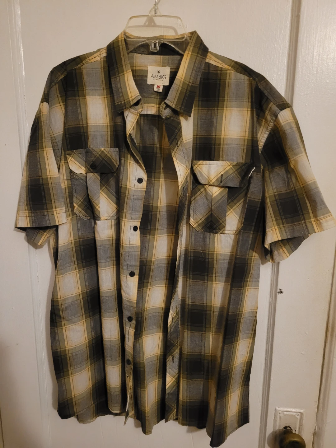 3 Short Sleeve Plaid Shirts Size XL - photo 2