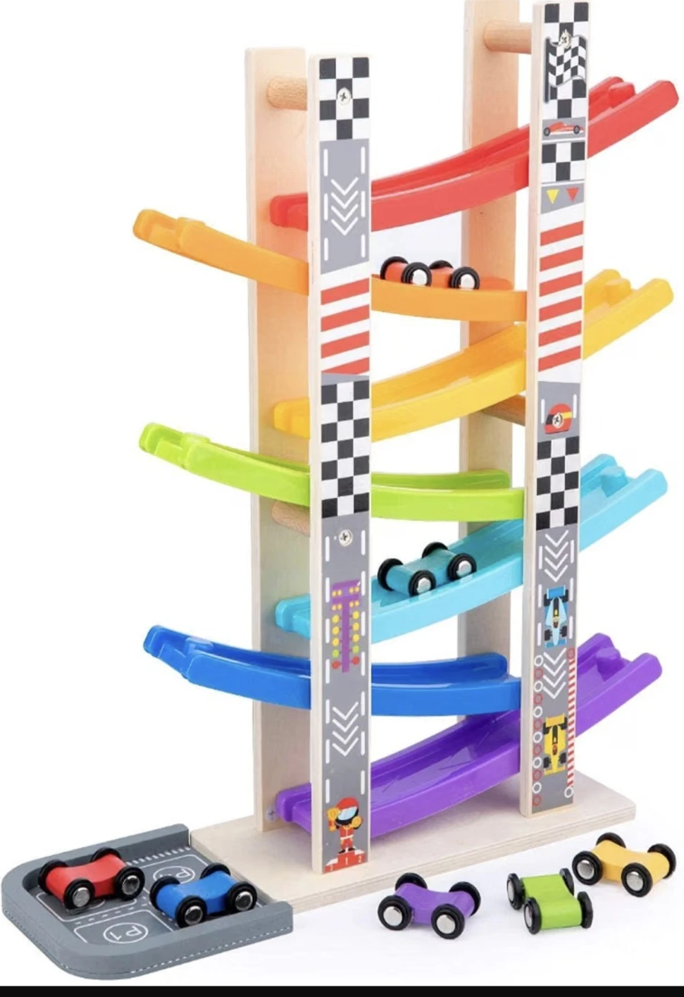 WOOD CITY Wooden Race Track Playset